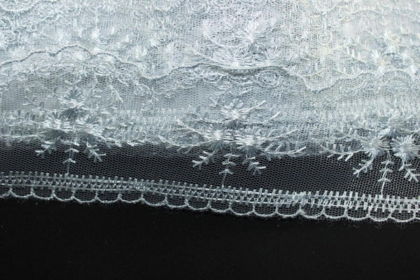 60 mm  Gray Organza Lace trim, embroidered lace, 2.35 inches lace trim, Headband Garter, Floral Tulle Lace Trim, for gaments,