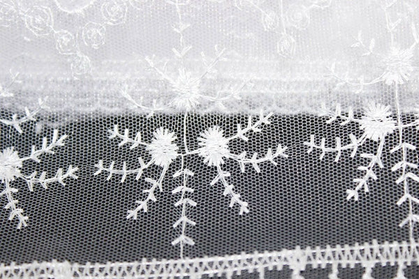 90 mm White Organza Lace trim, embroidered lace fabric , 3.50 inches lace trim ,Organza Lace , White Lace Trim , Tulle Lace Trim