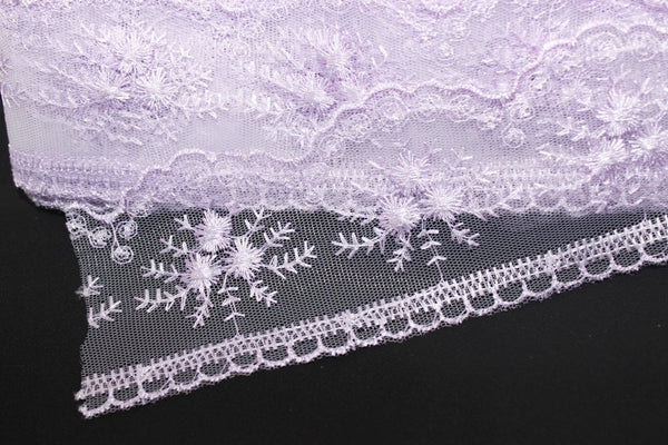 60 mm Lilac Organza Lace trim, embroidered lace, 2.35 inches lace trim, Headband Garter, Floral Tulle Lace Trim, for gaments,