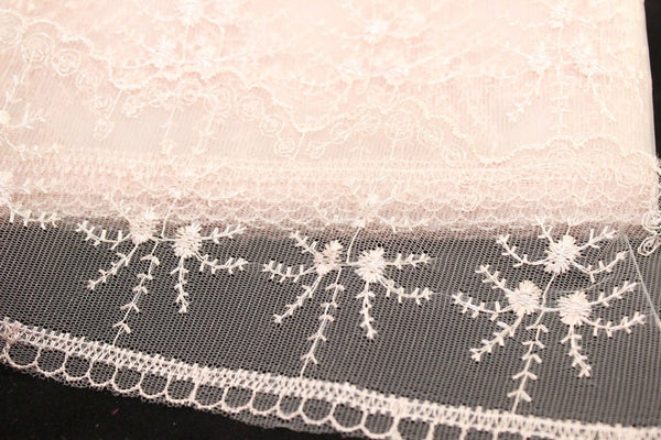 90 mm Light Pink Organza Lace trim, embroidered lace fabric , 3.50 inches lace trim ,Organza Lace , Pink Lace Trim , Tulle Lace Trim