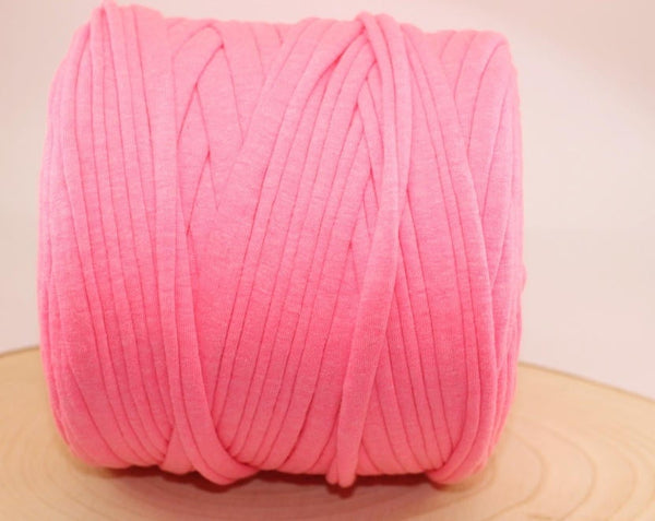 Neon Pink T-shirt Yarn, Cotton Yarn, Recyled Fabric yarn, home textile yarn, crochet yarn, basket yarn, fabric yarn, bag yarn, Upcycled Yarn