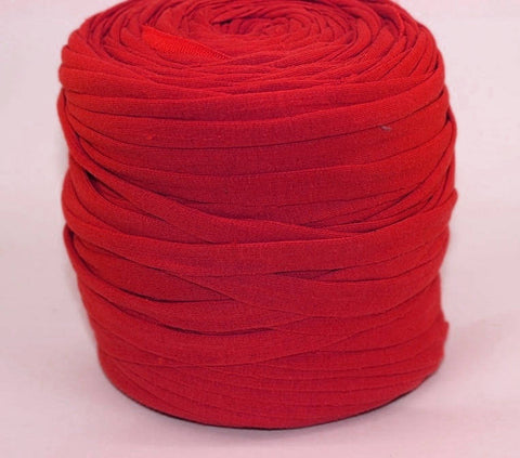Red T-shirt Yarn, Cotton Yarn, Recyled Fabric yarn, home textile yarn, crochet yarn, basket yarn, fabric yarn, bag yarn, Upcycled  Yarn