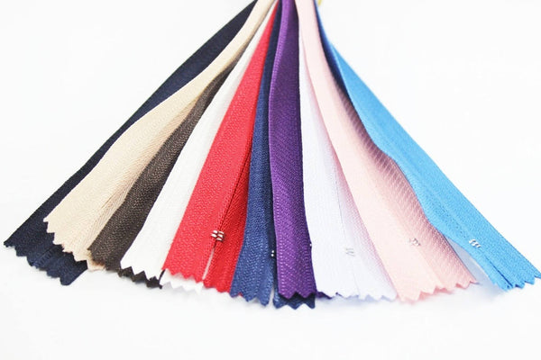 10 pcs Zippers, 20-60cm (7-23inches) zipper, dress zipper, zipper for skirt, lightweight zipper, dress zipper, zippers