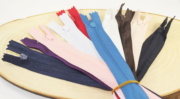 10 pcs Zippers, 20-60cm (7-23inches) zipper, dress zipper, zipper for skirt, lightweight zipper, dress zipper, zippers