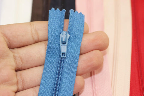 10 pcs Blue Zippers, 18-60cm (7-23inches) zipper, dress zipper, zipper for skirt, lightweight zipper, dress zipper, zippers