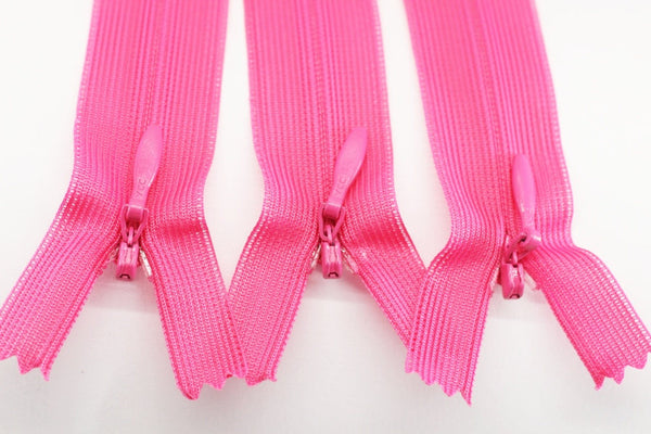 10 Pcs Hot Pink Skirt Zippers, 18-60cm (7-24inche) dress zipper, zipper for skirt, zipper, hidden zipper, zippers, pillow cases zipper