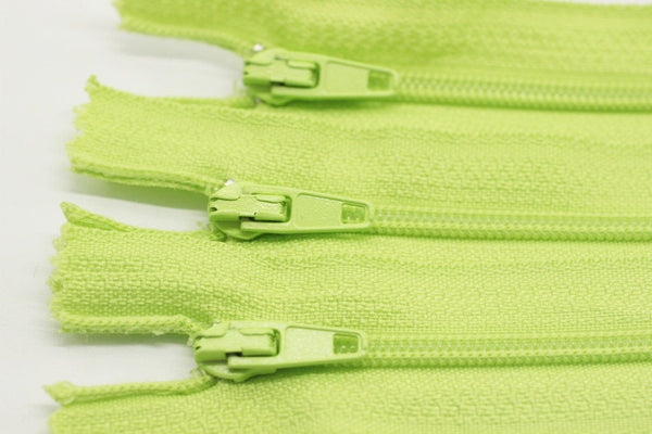 10 pcs Light Green Zippers, 18-60cm, 7-23inc zipper, pants zipper, zipper for pants, lightweight zipper, bag zipper, zippers, wallet zipper,