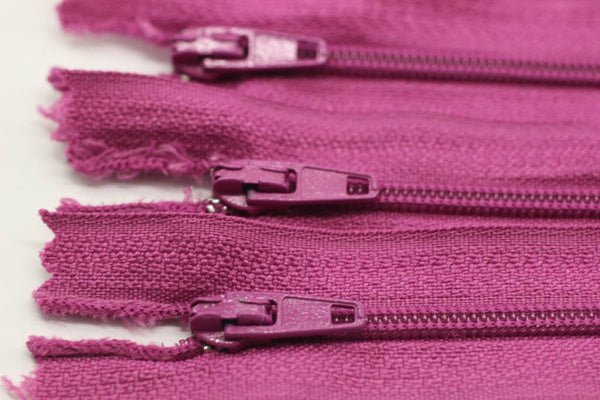 10 pcs Fuschia Zippers, 18-60cm, (7-23inc) zipper, pants zipper, zipper for pants, zipper, bag zipper, zippers, wallet zipper,