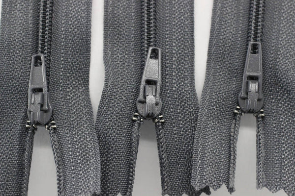 10 pcs Dark Gray Zippers, 18-60cm, (7-23inc) zipper, pants zipper, zipper for pants, zipper, bag zipper, zippers, wallet zipper,