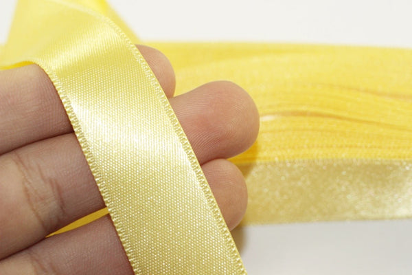 10 meters (10.90 yrds) Light Yellow Satin Ribbon, Double Sided Ribbon, Silk Ribbon, Satin Ribbons, wedding ribbon, double faced Ribbon, STNR