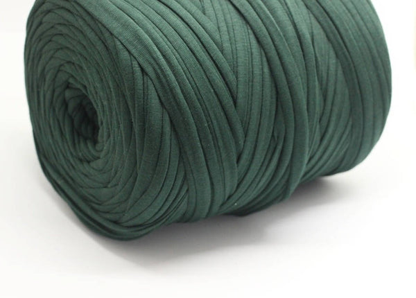 Green T-shirt Yarn, Cotton Yarn, Recyled Fabric yarn, home textile yarn, crochet yarn, basket yarn, yarn, bag yarn, Upcycled Yarn