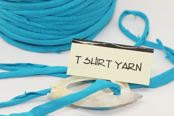 Ocean Blue T-shirt Yarn, Cotton Yarn, Recyled Fabric yarn, home textile yarn, crochet yarn, basket yarn, yarn, bag yarn, Upcycled Yarn