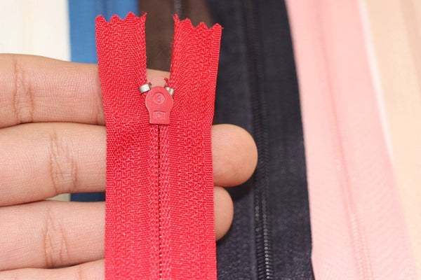 10 pcs Red Zippers, 18-60cm (7-23inches) zipper, dress zipper, zipper for skirt, lightweight zipper, dress zipper, zippers