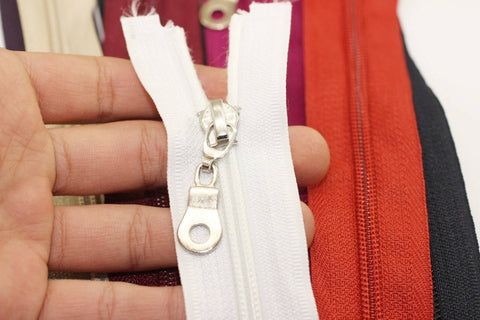5 Pcs White Metal zippers, open bottom, 30-100cm (7-40inches) zipper, Jacket Zipper, dress zipper, zipper for Jacket, zipper, dress zipper