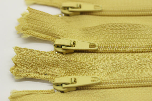10 pcs Mustard Zippers, 18-60cm (7-23inches) zipper, pants zipper, zipper for pants, lightweight zipper, dress zipper, zippers