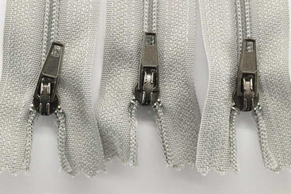 10 pcs Gray Zippers, 18-60cm (7-23inches) zipper, dress zipper, zipper for skirt, lightweight zipper, dress zipper, zippers
