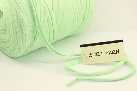 Light Green T-shirt Yarn, Cotton Yarn, Recyled Fabric yarn, home textile yarn, crochet yarn, basket yarn, yarn, bag yarn, Upcycled Yarn