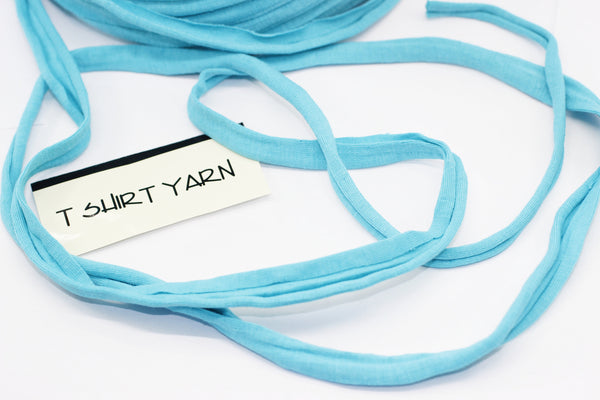 Light Blue T-shirt Yarn, Cotton Yarn, Recyled Fabric yarn, home textile yarn, crochet yarn, basket yarn, bag yarn, Upcycled Yarn, n tshirt