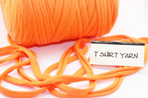 Neon Orange T-shirt Yarn, Cotton Yarn, Recyled Fabric yarn, home textile yarn, crochet yarn, basket yarn, bag yarn, Upcycled Yarn, n tshirt