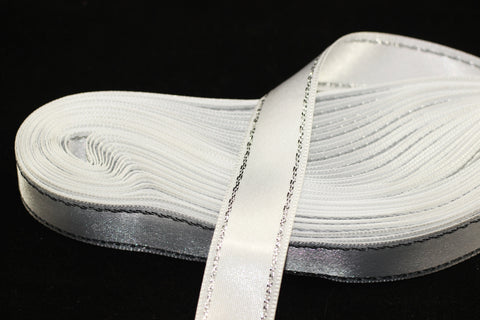 10 meters (10.90 yrds) Silvery White Satin Ribbon, Double Sided Ribbon, Silk Ribbon, Satin Ribbons, premium ribbons, sparkle ribbon, STNS
