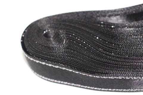 10 meters (10.90 yrds) Silvery Black Satin Ribbon, Double Sided Ribbon, Silk Ribbon, Satin Ribbons, sparkle ribbon 20mm Width STNS