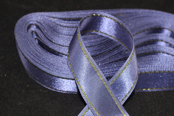 10 meters (10.90 yrds) Golden Pale Blue Satin Ribbon, Double Sided Ribbon, Silk Ribbon, Satin Ribbons, premium ribbons, sparkle ribbon, STNS
