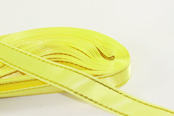 10 meters (10.90 yrds) Golden Yellow Satin Ribbon, Double Sided Ribbon, Silk Ribbon, Satin Ribbons, premium ribbons, sparkle ribbon, STNS