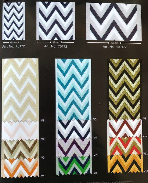 70 mm Striped Motif Ribbon (2.75 inch), Jacquard Trims, Sewing Trim, drapery trim, Curtain trims, Jacquard Ribbons, trim for drapery, STRC