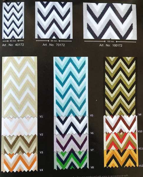 100 mm Striped Motif Ribbon (3.93 inch), Jacquard Trims, Sewing Trim, drapery trim, Curtain trims, Jacquard Ribbons, trim for drapery, STRC