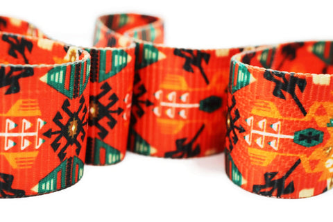 Anotolian Motive Grosgrain Ribbons (1.77 inc), ribbon for bag, ribbon for strap, Thick Trim, Large ribbon, bag ribbons, guitar ribbons, BCSR
