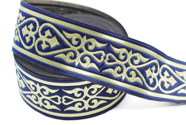 35 mm Royal Celtic Heart Jacquard ribbons (1.37 inches), Heart embroidered ribbons, Jacquard trim, ribbon trim, sewing trims, 35068