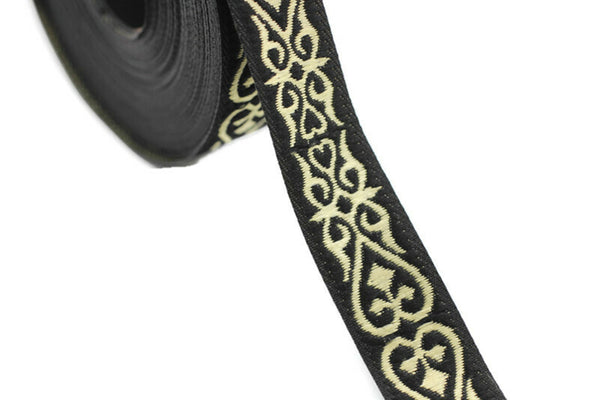 16 mm Royal Celtic Heart Jacquard ribbons (0.62 inches), Jacquard trim, ribbon trim, trimming, sewing trims, 16068
