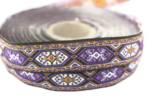 18 mm Purple Woven Jacquard ribbons (0.70 inches, jacquard trim, Decorative Craft Ribbon, Sewing trim, woven trim, embroidered ribbon, 18588