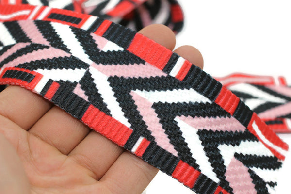 45 mm Grosgrain Ribbons (1.77 inche), Geometric ribbon, camera ribbon, Thick Trim, Large ribbon, bag ribbon, guitar ribbons, BCSR