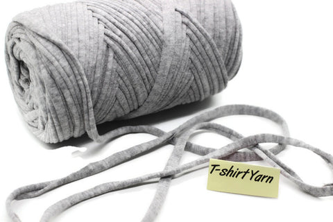 Light Gray T-shirt Yarn, Cotton Yarn, Recyled Fabric yarn, home textile yarn, crochet yarn, basket yarn, yarn, bag yarn, Upcycled Yarn