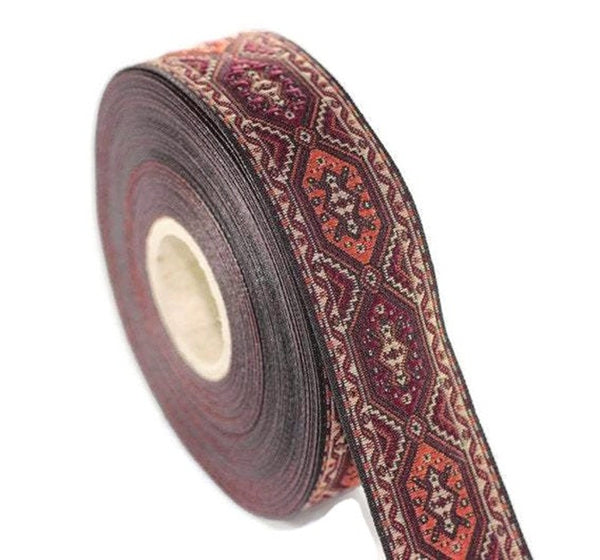 18 mm Multicolor Woven Jacquard ribbons (0.70 inches), jacquard trim, Decorative Craft Ribbon, Sewing trim, embroidered ribbon, 18588