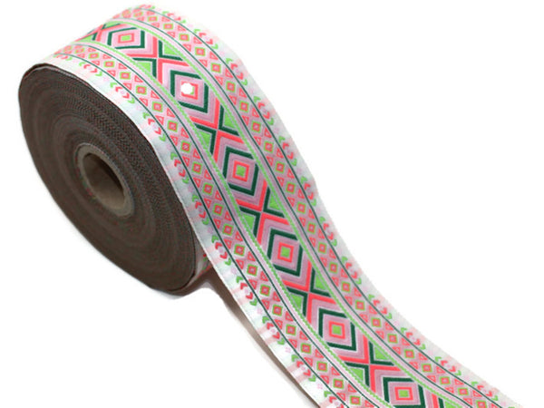 35 mm Colorfull African Motif Ribbon (1.37 inches),  Vintage Jacquard, African Pattern Ribbon, Sewing Trim, Huge Trim, Large ribbon, 35995