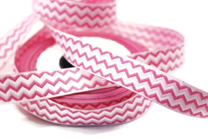 15 mm Pink Jacquard ribbons, 0.59 inches, striped ribbon, Sewing trim, craft ribbons, ribbon trim, dog collars, costume ribbon, 15689