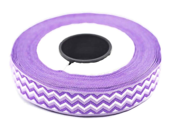 15 mm Purple Jacquard ribbons, 0.59 inches, striped ribbon, Sewing trim, craft ribbons, ribbon trim, dog collars, costume ribbon, 15689