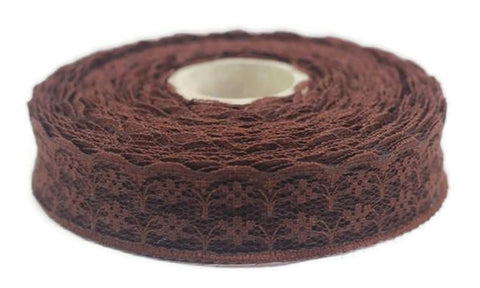 25 mm Brown Lace trim, Seam(0.98 inches) Binding hem tape chantilly lace trim for bridal, baby, lingerie, hair accessories