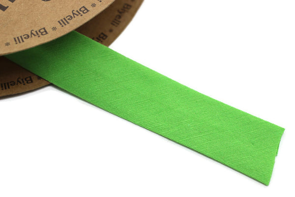20 mm Green Cotton Bias, Cotton bias tape, bias binding, trim (0.78 inches) cotton bias, double-fold binding, Bias Tape, ribbon cover CB09