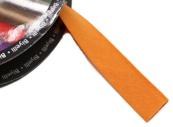 20 mm Orange Cotton Bias, Cotton bias tape,  bias binding, trim (0.78 inches),  cotton bias, double-fold binding, Bias Tape, CB15