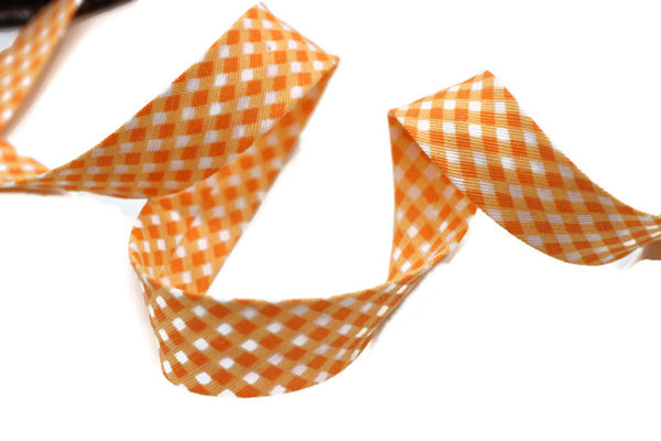 30 mm Orange Bias, Cotton bias tape,  bias binding, trim (1.18 inches), polka dot cotton bias, fold binding, Bias Tape, Ribbon cover, CBE6