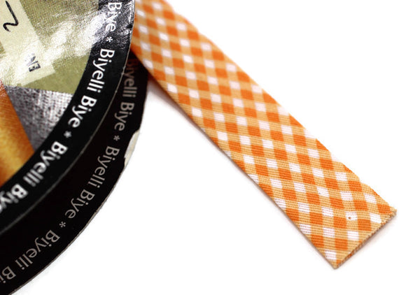30 mm Orange Bias, Cotton bias tape,  bias binding, trim (1.18 inches), polka dot cotton bias, fold binding, Bias Tape, Ribbon cover, CBE6