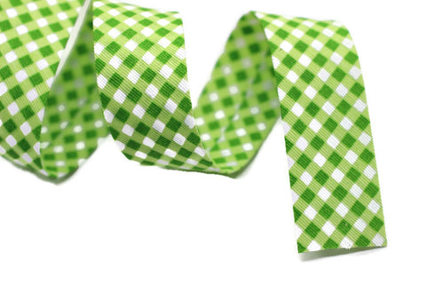 30 mm Green Bias, Cotton bias tape,  bias binding, trim (1.18 inches), polka dot cotton bias, fold binding, Bias Tape, CBE05