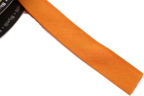 20 mm Orange Cotton Bias, Cotton bias tape,  bias binding, trim (0.78 inches),  cotton bias, double-fold binding, Bias Tape, CB15