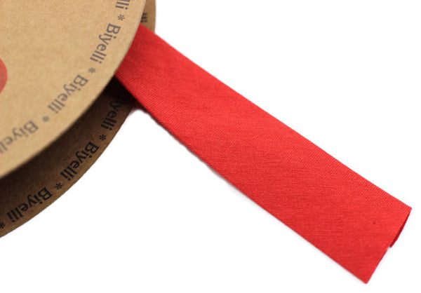 20 mm Red Cotton Bias, Cotton bias tape,  bias binding, trim (0.78 inches), cotton bias, fold binding, Bias Tape, ribbon cover, CB05