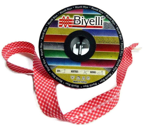 20 mm Red Bias, Cotton bias tape,  bias binding, trim (0.78 inches), polka dot cotton bias, fold binding, Bias Tape, ribbon cover, CBE03