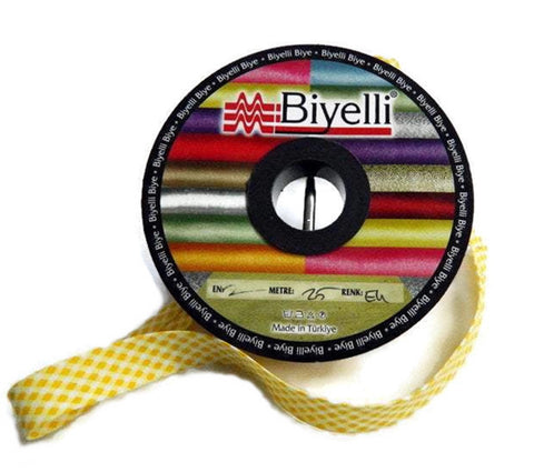 30 mm Yellow Bias, Cotton bias tape,  bias binding, trim (1.18 inches), polka dot cotton bias, fold binding, Bias Tape, Ribbon cover, CBE4