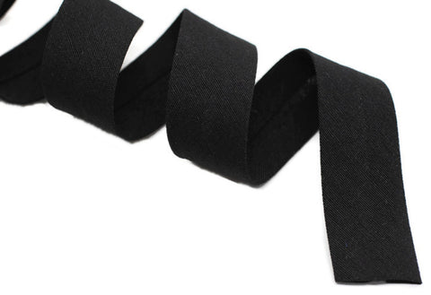 20 mm Black Cotton Bias, Cotton bias tape, bias binding, trim (0.78 inches), cotton bias, double-fold binding, Bias Tape, Ribbon cover CB12
